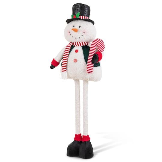 Glitzhome® 20"-40.5" Telescoping Fabric Christmas Snowman Standing Decor | 13" x 7" x 40.5" | Michaels®